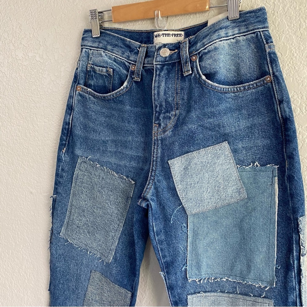 NEW Free People We The Free Bare With Me Jeans Patchwork denim - Picture 6 of 12
